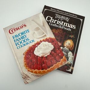 BETTER HOMES AND GARDENS CRISCO'S 2 Book Set Treasury Christmas Crafts & Foods
